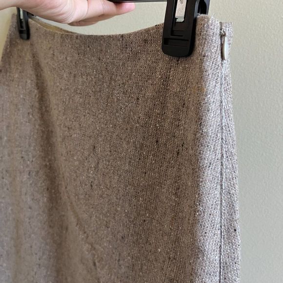 Theory Speckled Wool Easy Waist Skirt A Line Tan Womens Size 0 Work Lined - Picture 3 of 9
